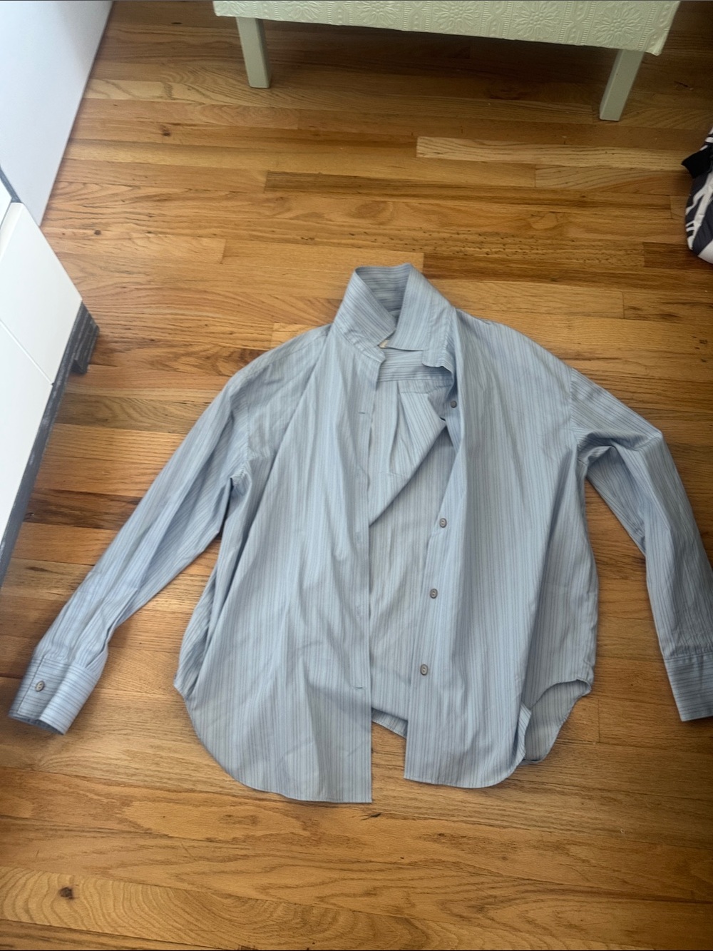 FAITHFULL THE BRAND oversized blue striped button down